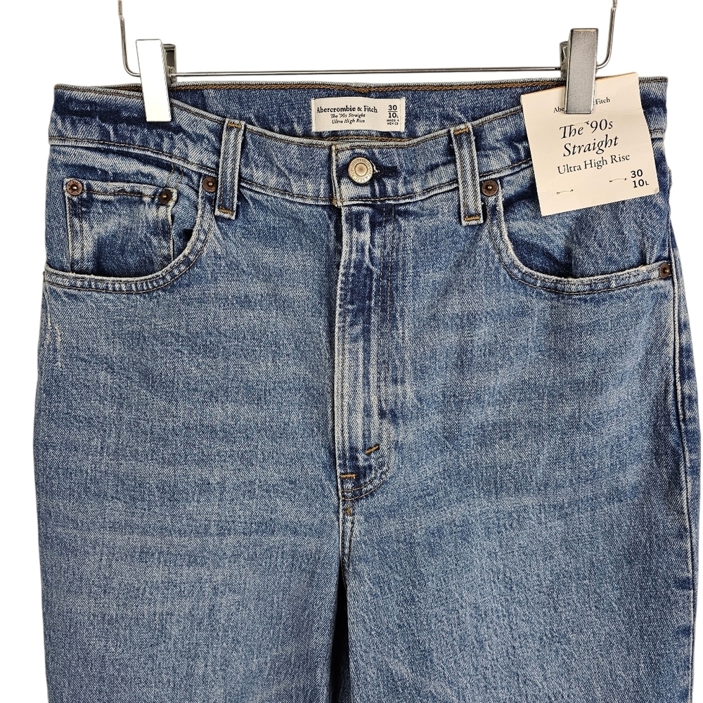 Abercrombie & Fitch Ultra High Rise "The 90's Straight" Jeans NWT - Picture 4 of 13
